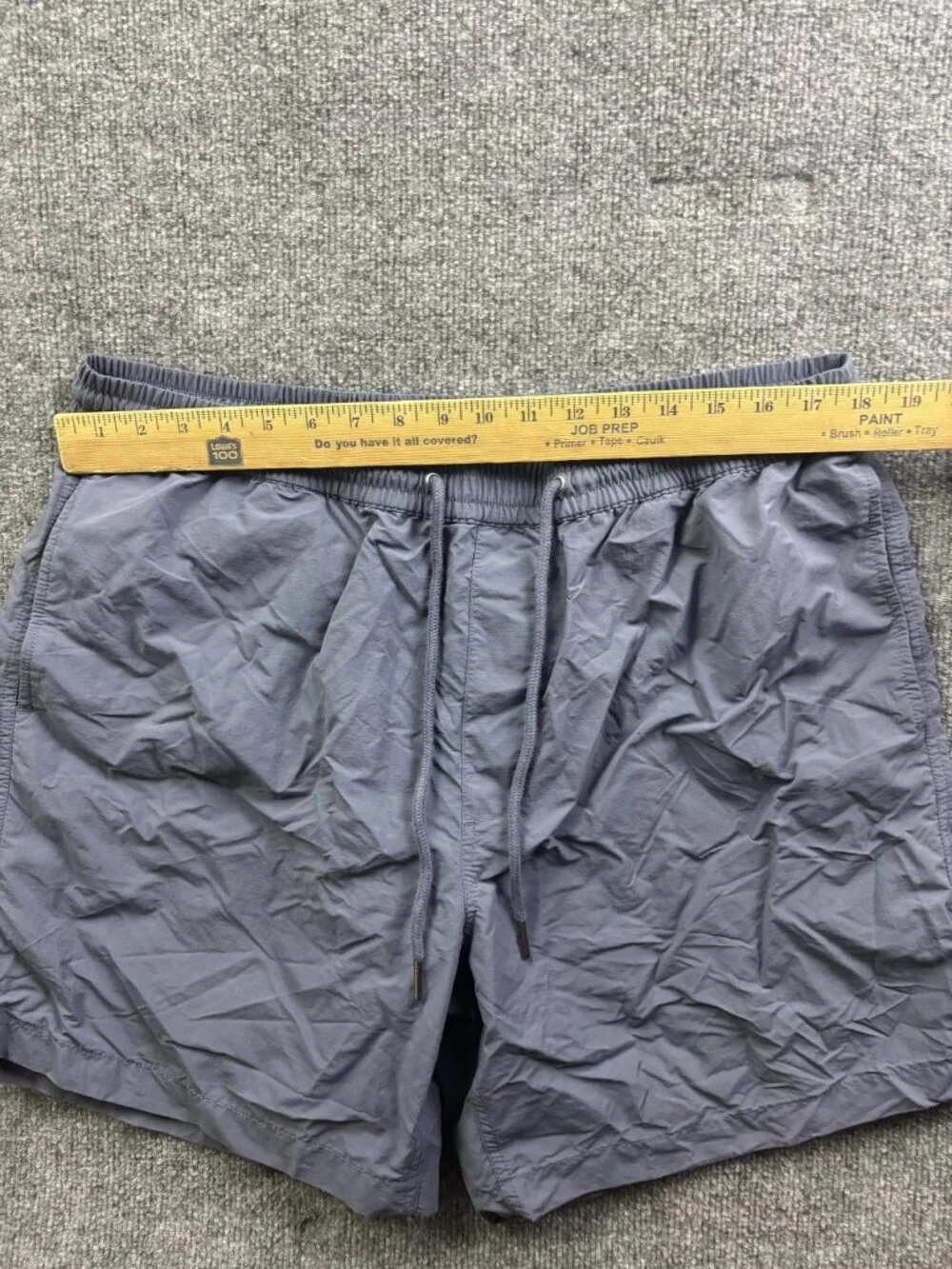 Madewell Shorts Mens XL Gray Swim Trunks Mesh‎ Lined Quick Dry Elastic Waist